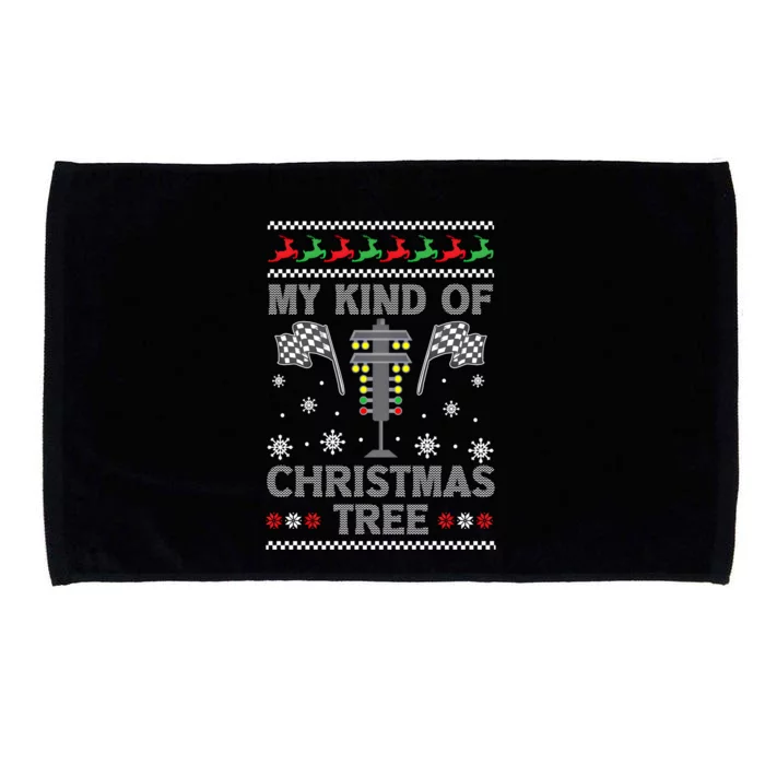 My Kind Of Christmas Tree Funny Gift Racing Car Driver Ugly Xmas Great Gift Microfiber Hand Towel