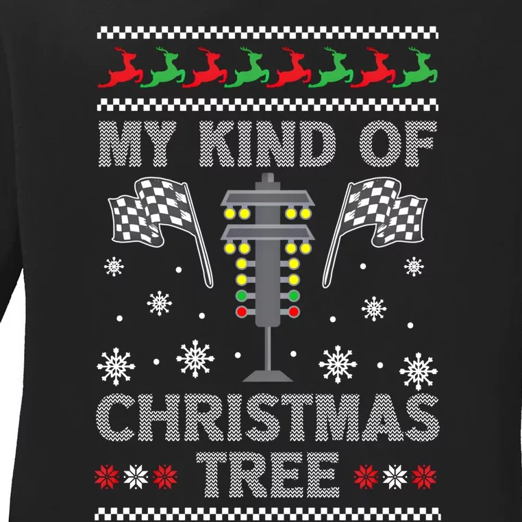 My Kind Of Christmas Tree Funny Gift Racing Car Driver Ugly Xmas Great Gift Ladies Long Sleeve Shirt