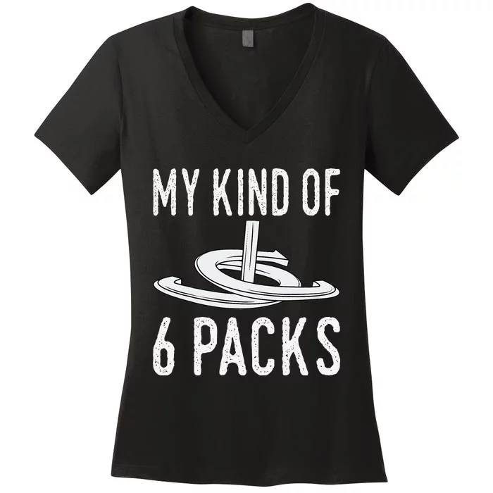 My Kind Of 6 Packs Horseshoe Pitching Horse Lover Ferrier Women's V-Neck T-Shirt