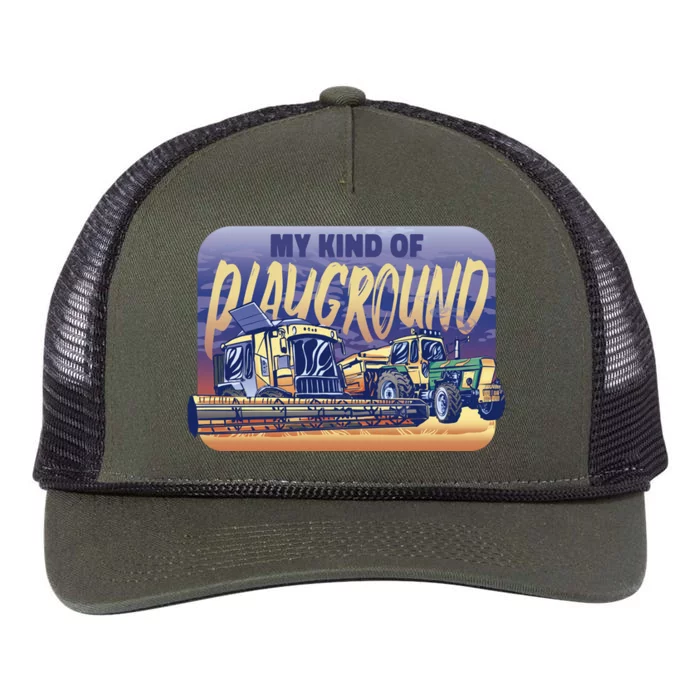 My Kind Of Playground Tractor Farm Retro Rope Trucker Hat Cap