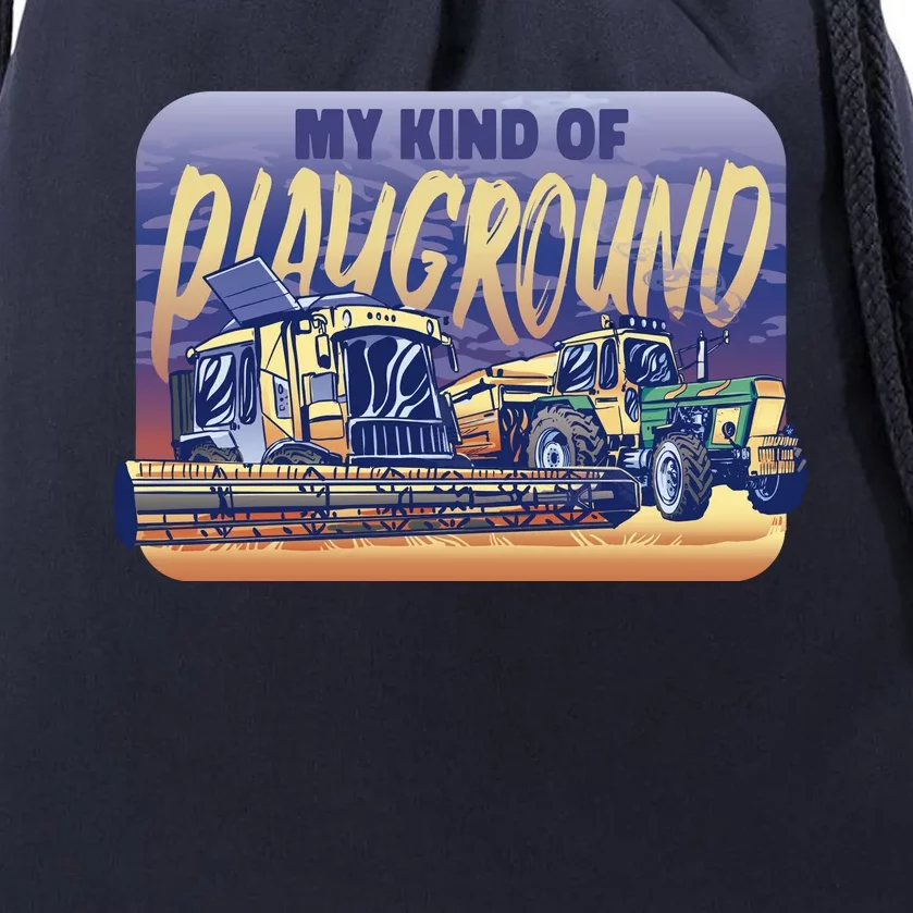 My Kind Of Playground Tractor Farm Drawstring Bag