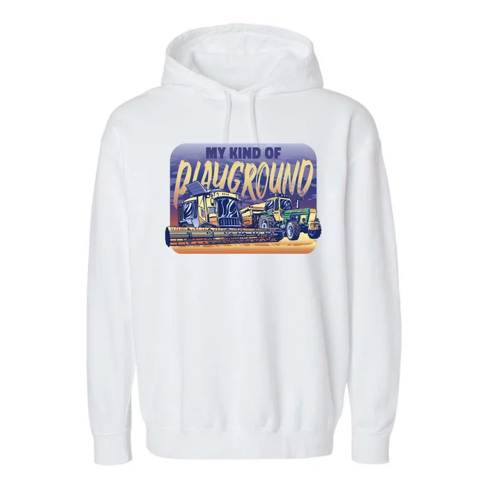 My Kind Of Playground Tractor Farm Garment-Dyed Fleece Hoodie