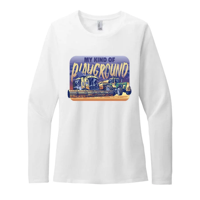 My Kind Of Playground Tractor Farm Womens CVC Long Sleeve Shirt