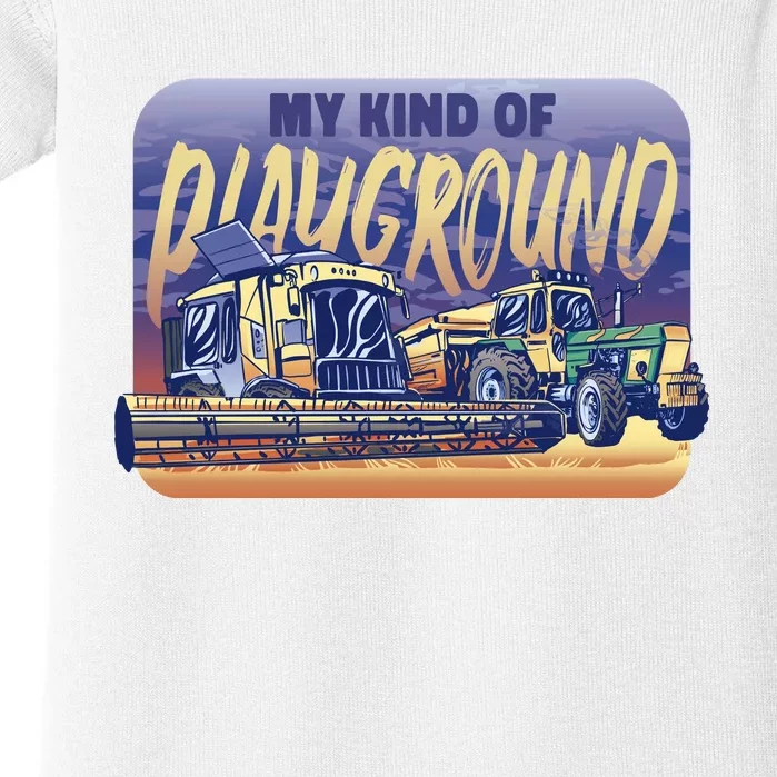 My Kind Of Playground Tractor Farm Baby Bodysuit