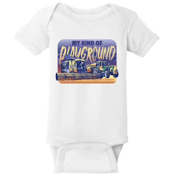 My Kind Of Playground Tractor Farm Baby Bodysuit