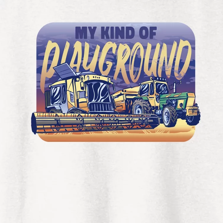 My Kind Of Playground Tractor Farm Women's Crop Top Tee