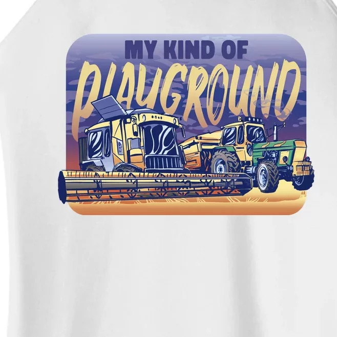 My Kind Of Playground Tractor Farm Women’s Perfect Tri Rocker Tank