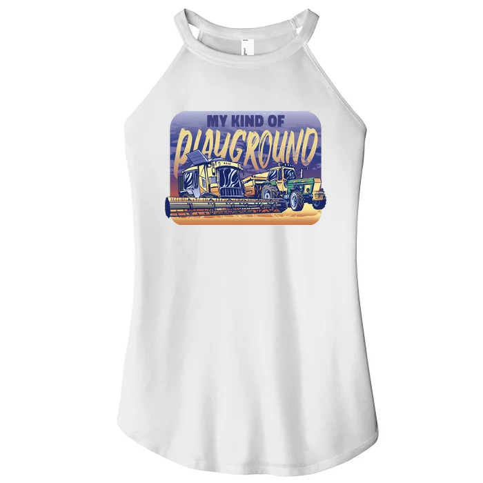 My Kind Of Playground Tractor Farm Women’s Perfect Tri Rocker Tank