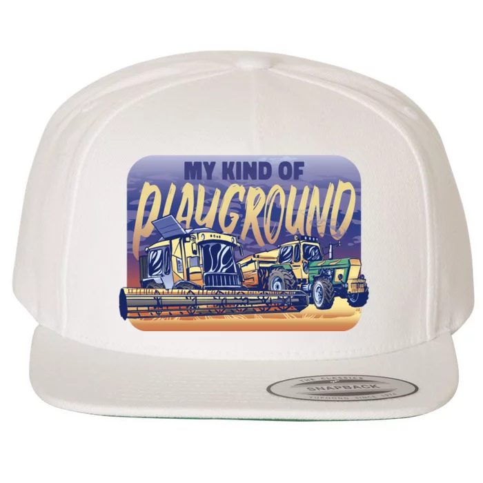 My Kind Of Playground Tractor Farm Wool Snapback Cap