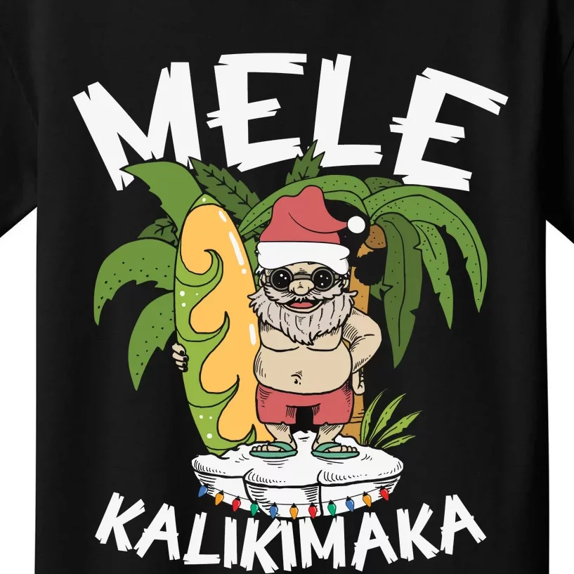 Mele Kalikimaka Palm Tree Hawaiian Christmas In July Kids T-Shirt