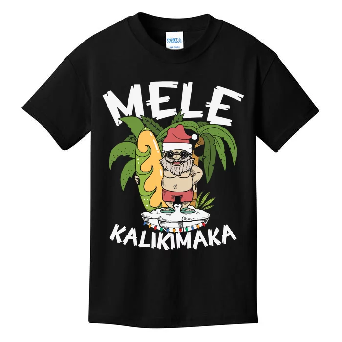 Mele Kalikimaka Palm Tree Hawaiian Christmas In July Kids T-Shirt