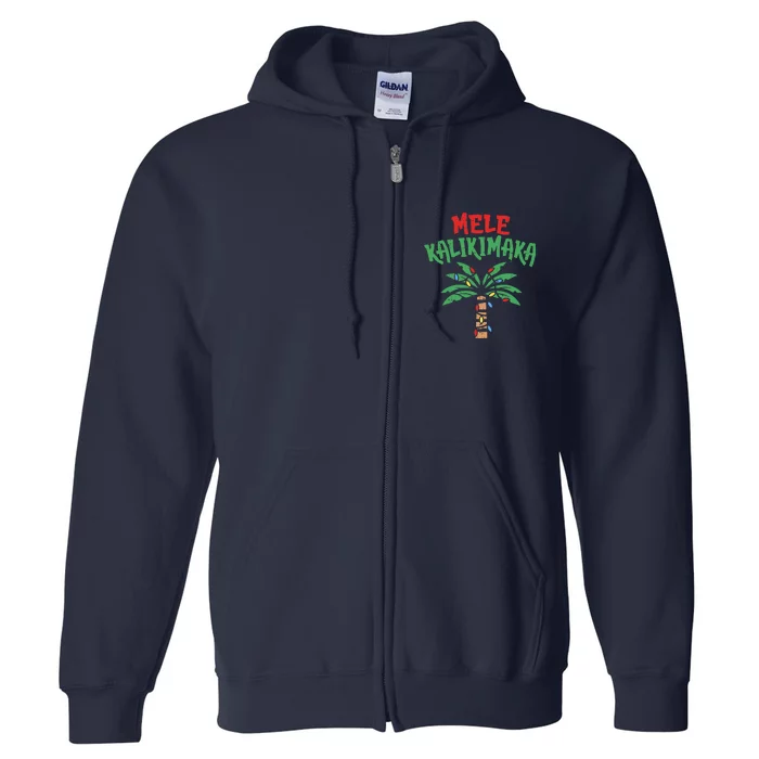 Mele Kalikimaka Palm Tree Funny Christmas In July Full Zip Hoodie