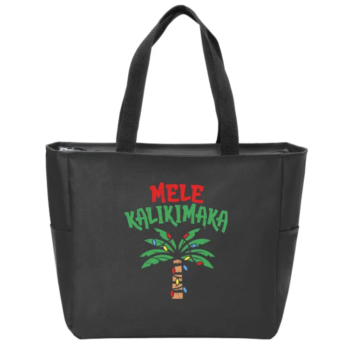 Mele Kalikimaka Palm Tree Hawaiian Christmas In July Zip Tote Bag