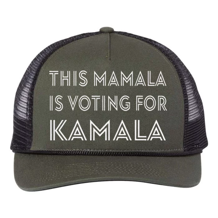 Mamala Kamala Quote This Mamala Is Voting For Kamala Retro Rope Trucker Hat Cap