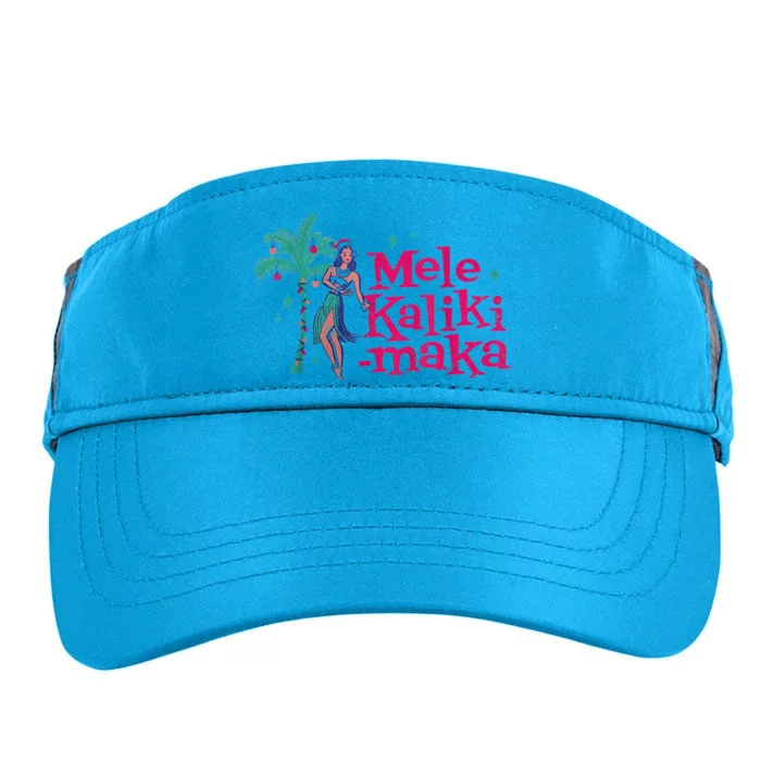 Mele Kalikimaka Retro Aloha Hula Dancer Girl Hawaiian Xmas Adult Drive Performance Visor