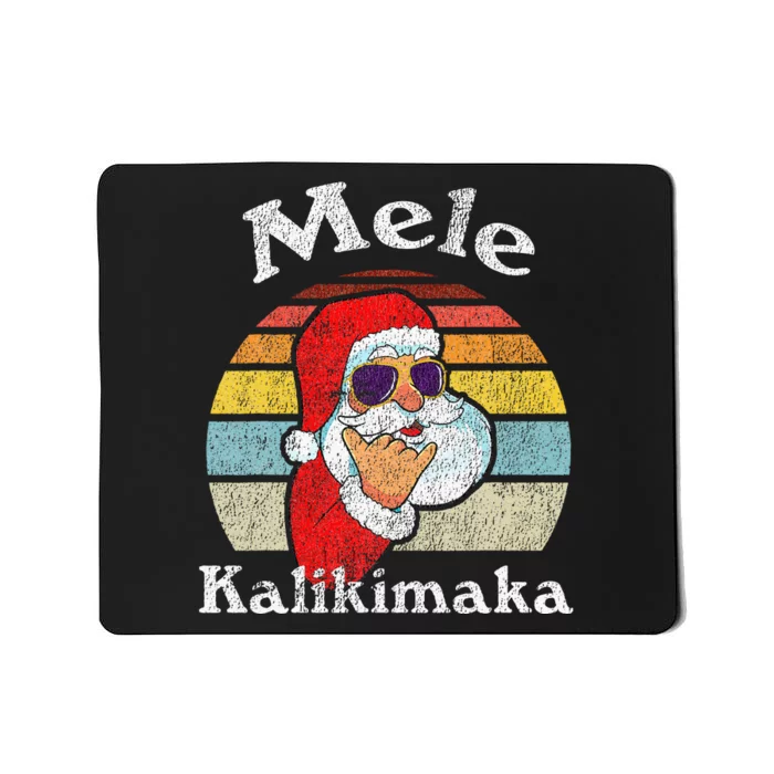 Mele Kalikimaka Retro Christmas Santa Shaka Hawaii Mousepad