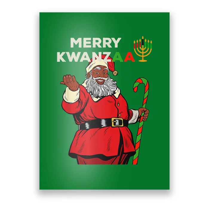 Merry Kwanzaa Santa Black Christmas African American Pride Poster