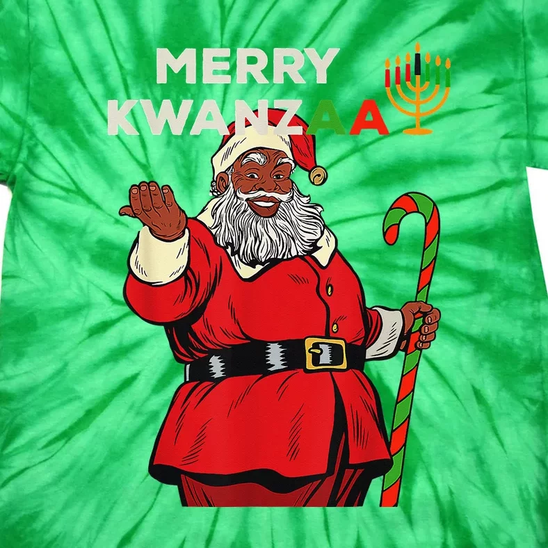 Merry Kwanzaa Santa Black Christmas African American Pride Tie-Dye T-Shirt