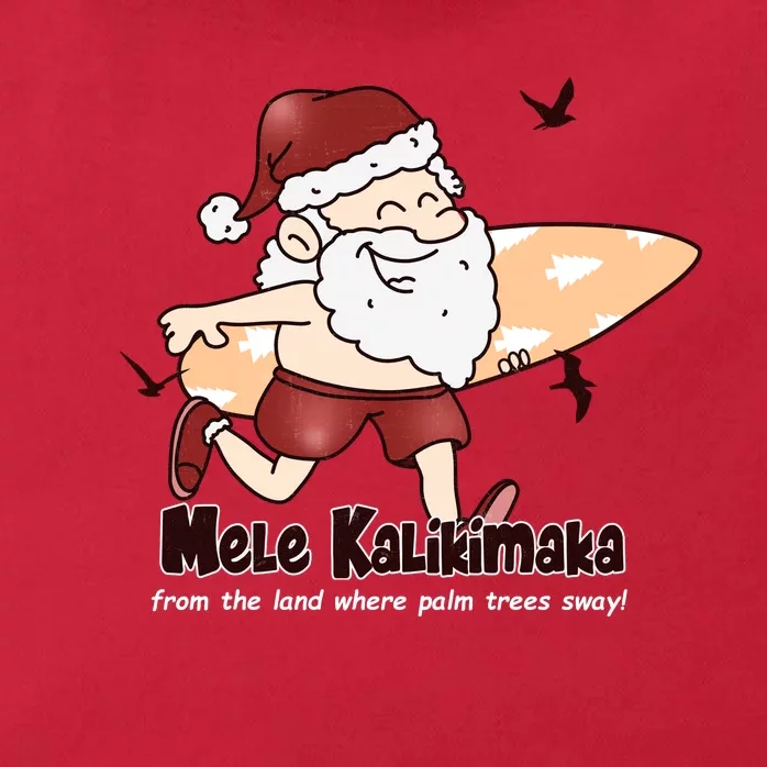 Mele Kalikimaka Santa Claus Surfing Palm Trees Christmas Zip Tote Bag