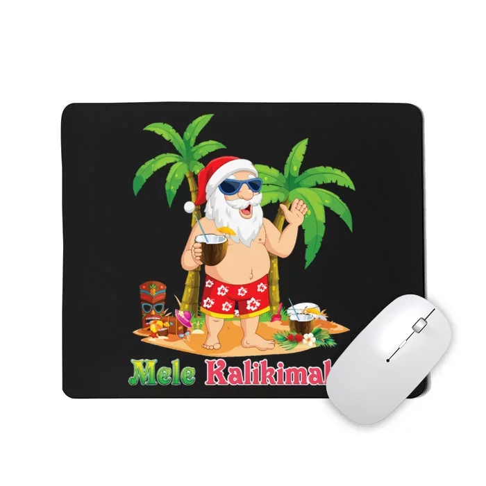 Mele Kalikimaka Santa Surfing Christmas Surf In July Merry Mousepad