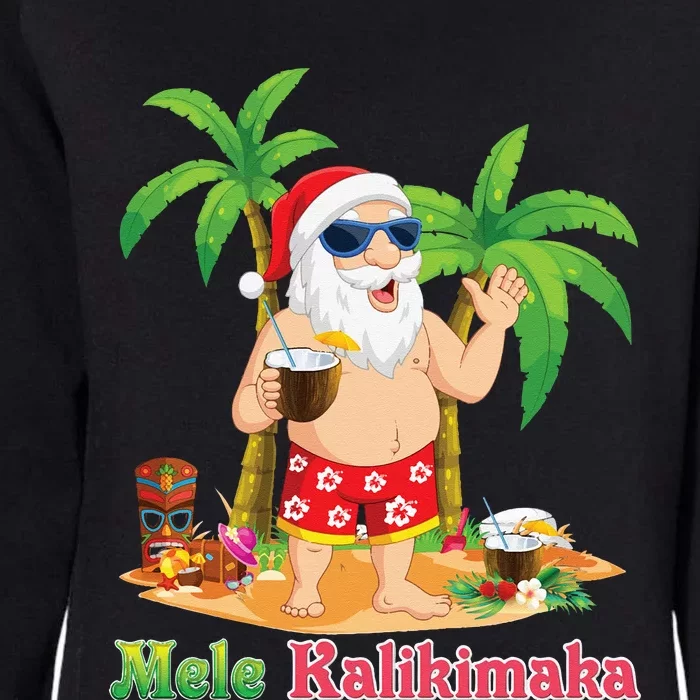 Mele Kalikimaka Santa Surfing Christmas Surf In July Merry Womens California Wash Sweatshirt