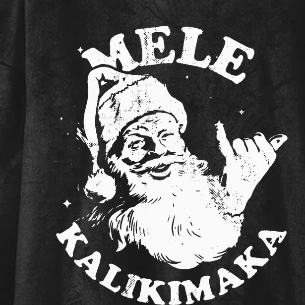 Mele Kalikimaka Santa Shaka Hawaii Christmas Surf Hooded Wearable Blanket