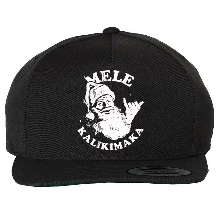 Mele Kalikimaka Santa Shaka Hawaii Christmas Surf Wool Snapback Cap