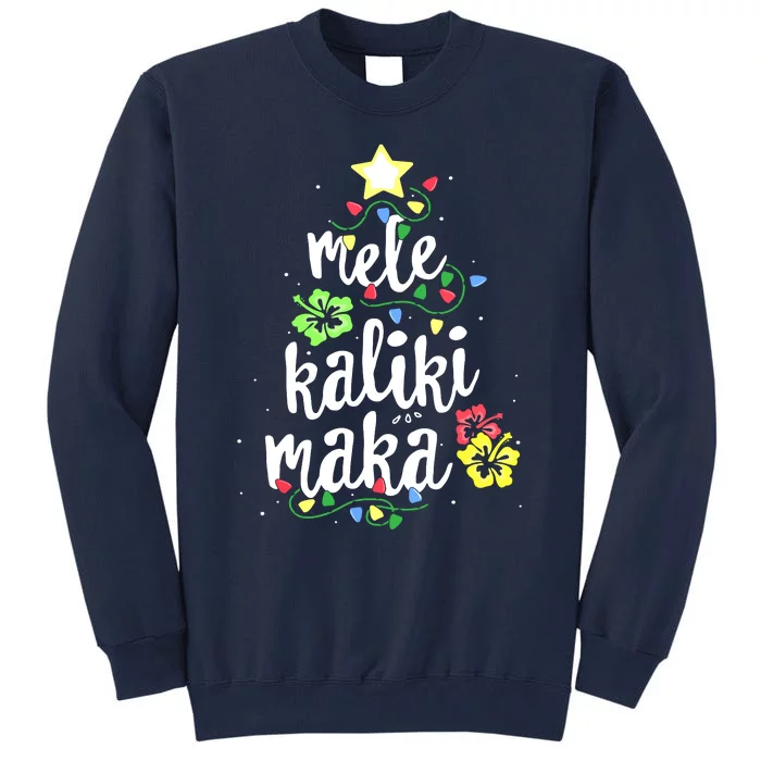 Mele Kalikimaka Shirt For Women Hawaiian Hawaii Christmas Tall Sweatshirt