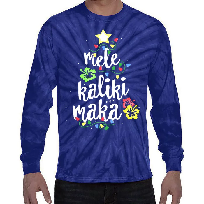 Mele Kalikimaka Shirt For Women Hawaiian Hawaii Christmas Tie-Dye Long Sleeve Shirt