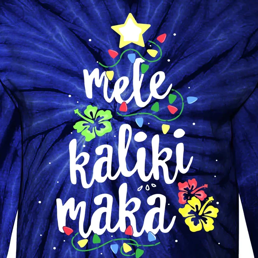 Mele Kalikimaka Shirt For Women Hawaiian Hawaii Christmas Tie-Dye Long Sleeve Shirt