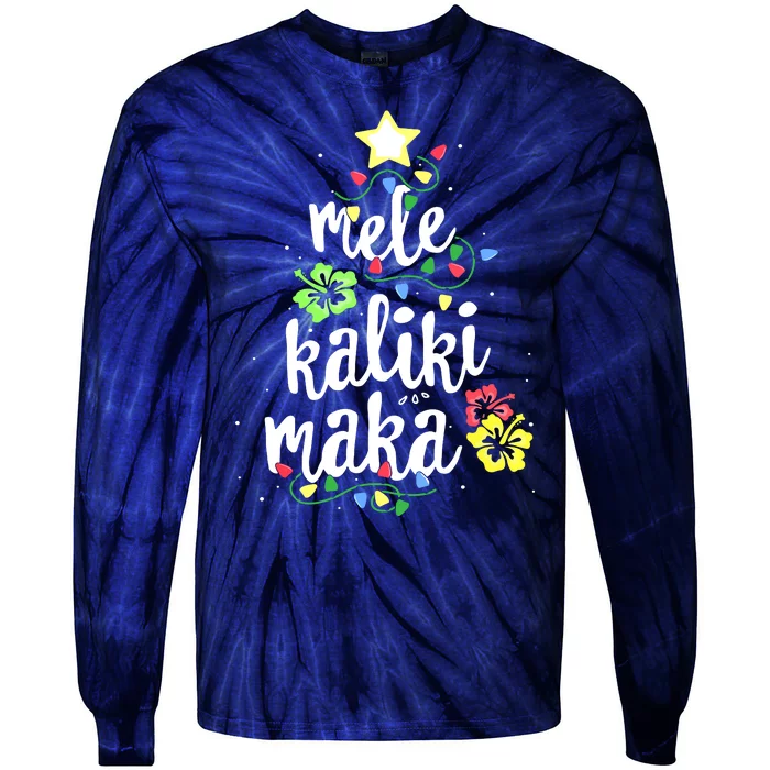 Mele Kalikimaka Shirt For Women Hawaiian Hawaii Christmas Tie-Dye Long Sleeve Shirt