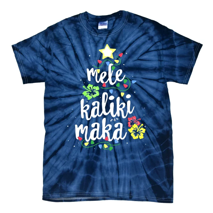 Mele Kalikimaka Shirt For Women Hawaiian Hawaii Christmas Tie-Dye T-Shirt