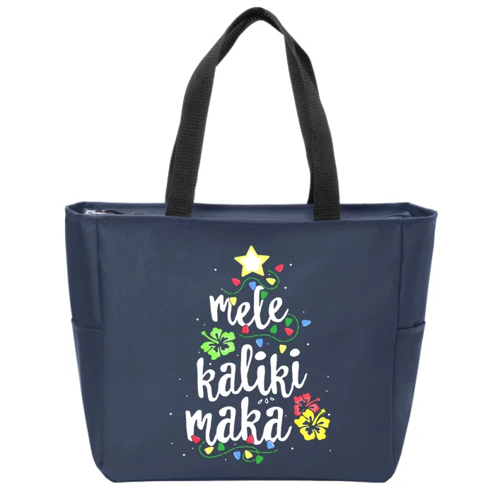 Mele Kalikimaka Shirt For Women Hawaiian Hawaii Christmas Zip Tote Bag