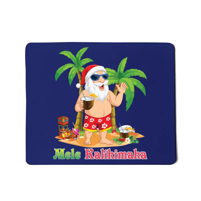 Mele Kalikimaka Santa Surfing Christmas Surf In July Merry Mousepad