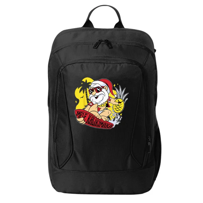 Mele Kalikimaka Santa Hawaiian Christmas In July Gifts City Backpack