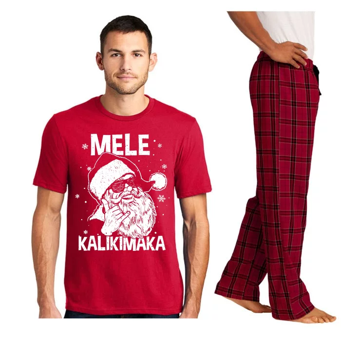 Mele Kalikimaka Santa Claus Shaka Hawaiian Christmas Hawaii Pajama Set