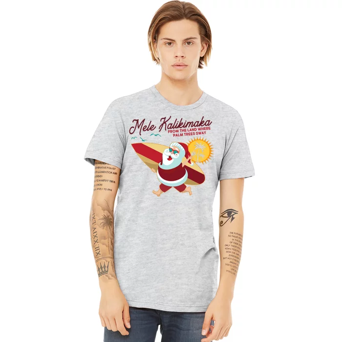 Mele Kalikimaka Surfer Santa Claus Premium T-Shirt