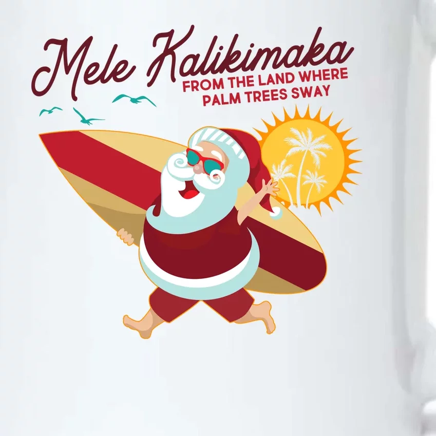 Mele Kalikimaka Surfer Santa Claus Black Color Changing Mug