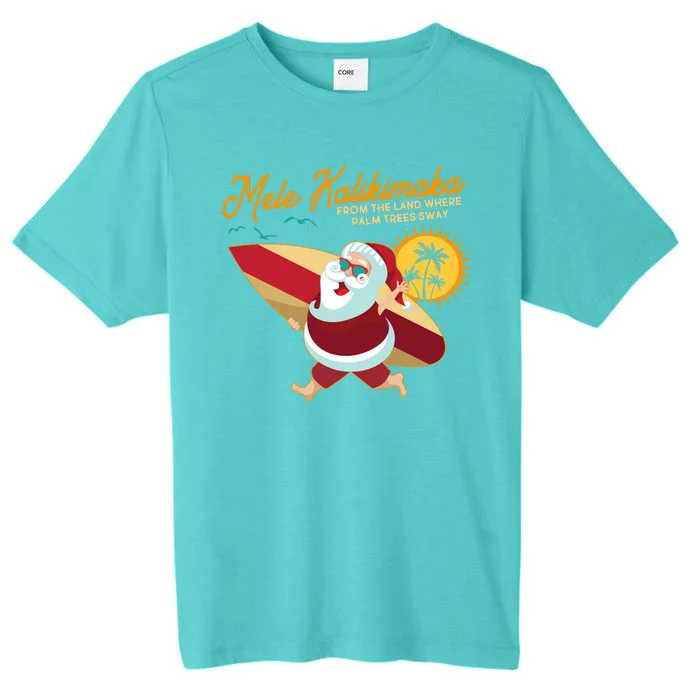 Mele Kalikimaka Surfer Santa Claus ChromaSoft Performance T-Shirt