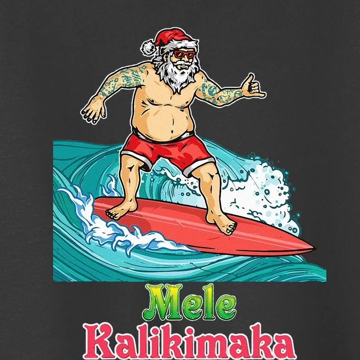 Mele Kalikimaka Santa Surfing Christmas Surf In July Merry Toddler T-Shirt