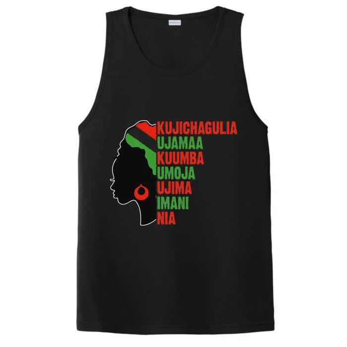 Merry Kwanzaa Santa Black Christmas African American Pride Performance Tank