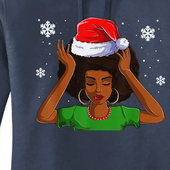 Merry Kwanzaa Santa Black Christmas African American Women's Pullover Hoodie