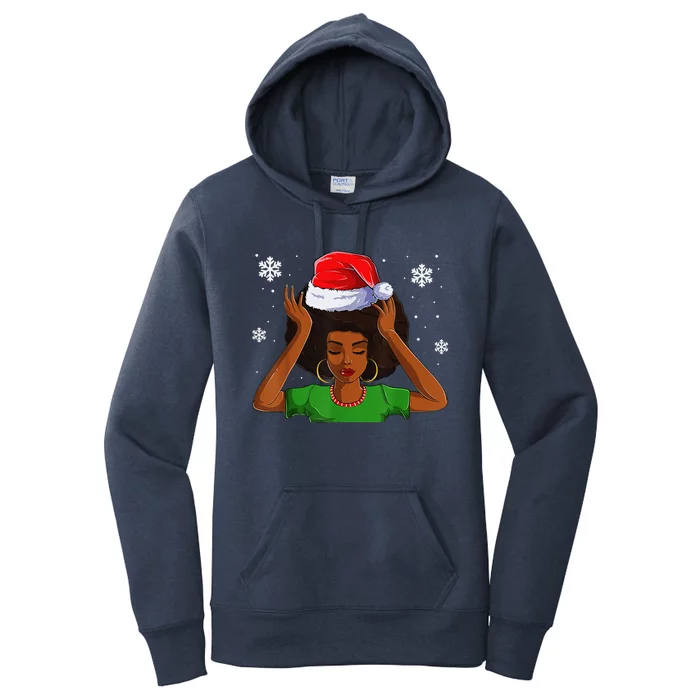 Merry Kwanzaa Santa Black Christmas African American Women's Pullover Hoodie