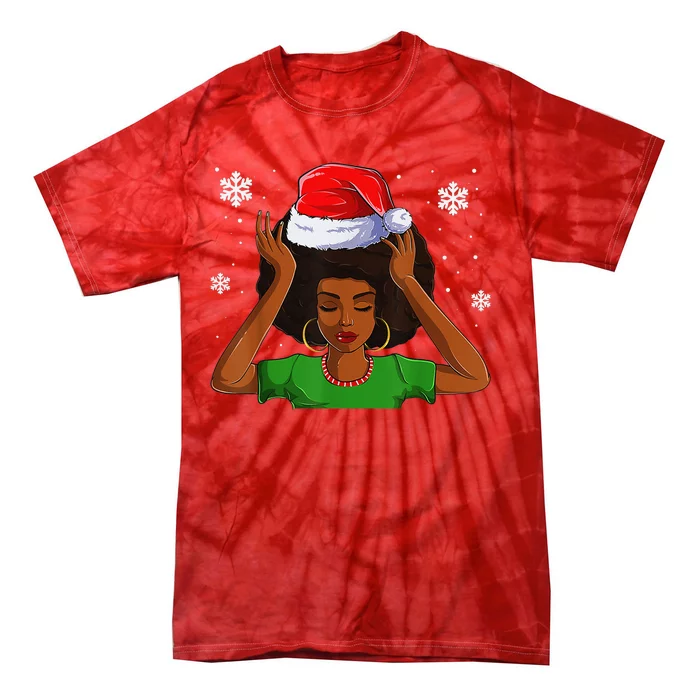 Merry Kwanzaa Santa Black Christmas African American Tie-Dye T-Shirt