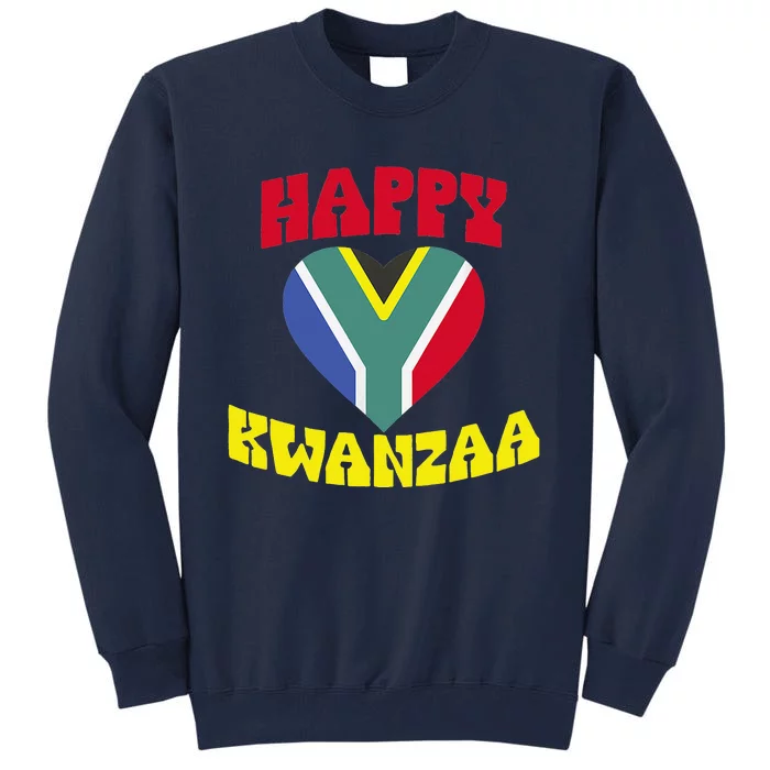 Happy Kwanzaa Heart Africa Flag Black Heritage Cool Tall Sweatshirt