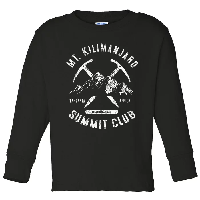 Mount Kilimanjaro Summit Club I Climbed Mt Kilimanjaro Toddler Long Sleeve Shirt