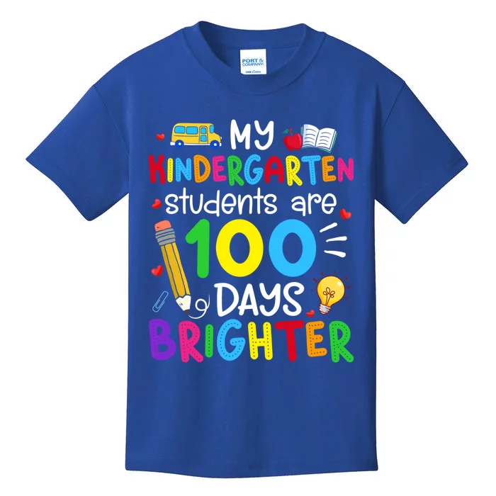 My Kindergarten Students Are 100 Days Brighter 100th Day Meaningful Gift Kids T-Shirt