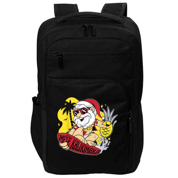 Mele Kalikimaka Santa Hawaiian Christmas In July Gifts Impact Tech Backpack