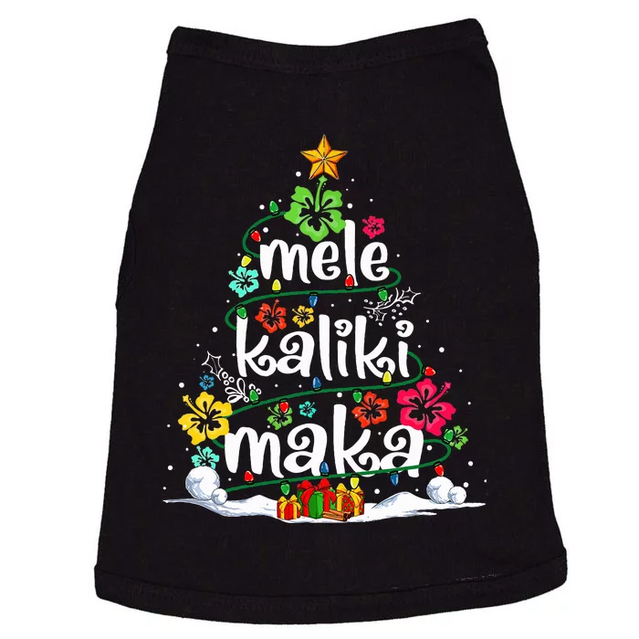 Mele Kalikimaka Tropical Christmas Hawaiian Santa Xmas Tree Doggie Tank