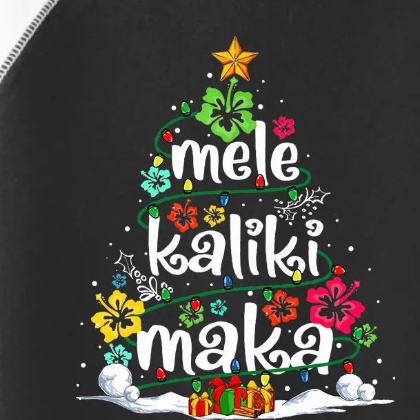 Mele Kalikimaka Tropical Christmas Hawaiian Santa Xmas Tree Toddler Fine Jersey T-Shirt